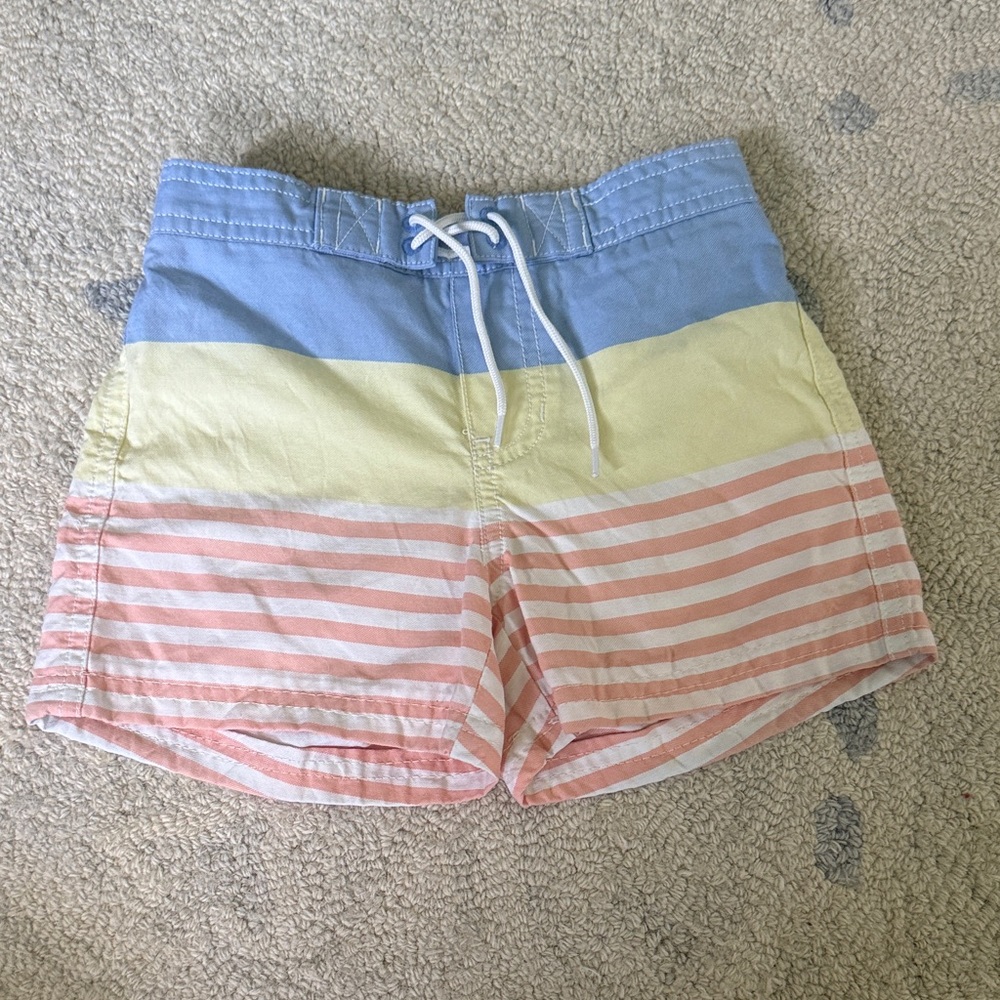 Striped Blue and Yellow Swim Shorts